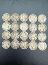Mercury Dimes Assorted Dates bid x 20