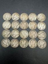 Mercury Dimes Assorted Dates bid x 20