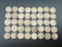 Mercury Dimes Assorted Dates bid x 40
