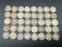 Mercury Dimes Assorted Dates bid x 40