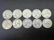 Silver Washington Quarters bid x 10