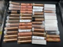 Large Grouping of Assorted Rolled Lincoln Head Cents better grades