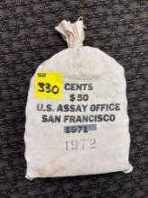 50$ U.S. Mint rolled 1972 San Francisco Lincoln head cent