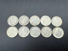 Silver Roosevelt Dimes bid x 10