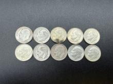 Silver Roosevelt Dimes bid x 10