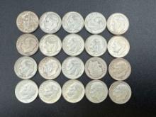 Silver Roosevelt Dimes Assorted Dates bid x 20