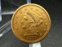 1877s $2.50 Gold Liberty Head Quarter Eagle