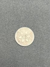 1852 3 cent silver piece