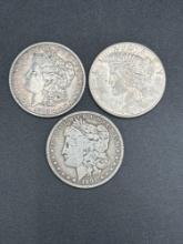 (3) better date silver dollars - 1901-s