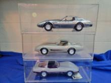 3 1978 1979 Plastic Corvette Museum Promo Cars