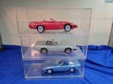 3 1990s Plastic 7 inch Corvette Museum Promo Cars