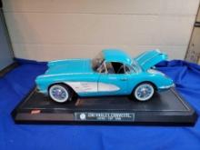 14 inch Solido 1958 Die-Cast Corvette Car on base