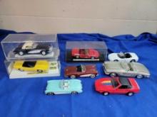 8 Corvette Cars Die-Cast 1950s to 1980s Models