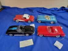 4 Franklin Mint Precision Models Corvette Cars 1:24