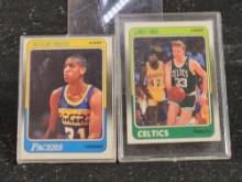 1988-89 Fleer Reggie Miller RC Rookie Card + Larry Bird