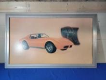 1974 Corvette Dealer Showroom Sign Poster in Frame