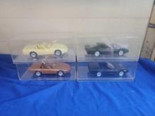 4 Plastic Model Corvette Cars 1990s Promo