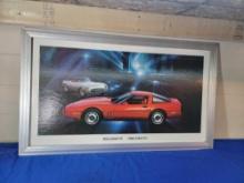 1984 Corvette Dealer Showroom Sign Poster in Frame 1953
