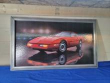 1985 Corvette Dealer Showroom Sign Poster in Frame Advertising