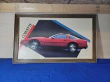 1984 Corvette Dealer Showroom Sign Poster in Frame Advertising