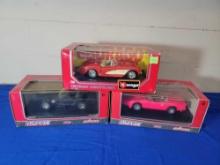 2 Majorette 1 Burago 1:24 Scale Die-Cast Cars MIB