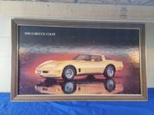1980 Corvette Dealer Showroom Sign Poster Framed Advertising