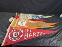 6 Pennants Cleveland Barons Miami Dolphins Dallas Cowboys Super Bowl