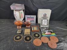 Pro Football Hall of Fame HOF Frames Coasters Wood Football +
