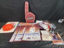 Cleveland Cavaliers Lot LeBron James Posters Autographed Pennant Tickets +