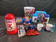 Vintage Superman Lot Motion Lamp Coin Banks Lunch Box +