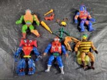 5 Vintage MOTU HE-MAN Figures w Weapons Buzz Off