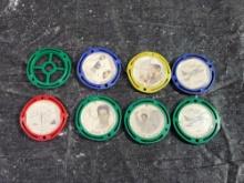7 Kelloggs Magic Moving Eye Flicker Discs 1951 Cereal Premiums