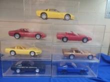 7 Plastic Corvette Cars Promo No Years on License Plates