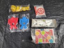 6 Vintage Cereal Premiums MIP Rock Bank Reflectors Jet +