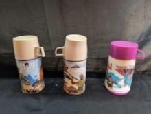 Vintage GI Joe, Daniel Boone, Super Friends lunch box thermos