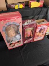 Fisher Price, Ideal Whoopsie and Kenner Baby dolls with boxes