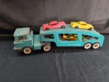 Structo press steel Auto Haul with assorted cars