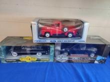 3 1/18 Scale Die-Cast MIB 1956 Ford Pickup Harley-Davidson Truck