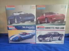 4 SEALED Vintage Monogram Corvette Model Kits 1978 1990s