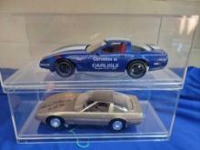 2 Plastic Models Corvette Signed by Dave McLellan & Larry