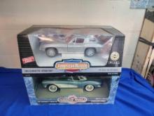 2 Ertl American Muscle 1/18 Corvette 1961 1963 MIB