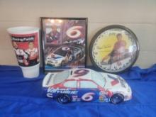 Bill Elliott Ceramic Bank McDonalds Clock Framed Photo Cup NASCAR