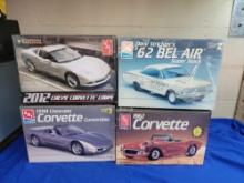 4 AMT Model Kits SEALED Corvette 1962 1998 2012 +