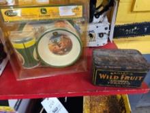 JD kids lunch set, old tobacco tin
