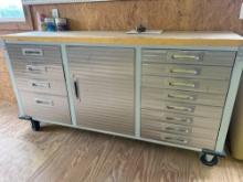 6 ft Work bench W/ cabinets and drawers
