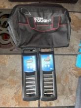 (2) Hart 3/8 inch Deep Socket Sets / Hyper Tough Tool Bag