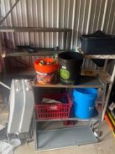 (3) Storage Shelves / Cleaners, Electrical Cables, Lamps , Fans