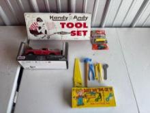 Vintage Kids Tool Boxes and Toys