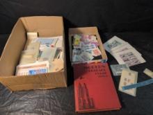 Group of vintage and antique stamps, with stamp album