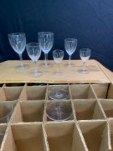 Val St. Lambert blown glasses with cut stems